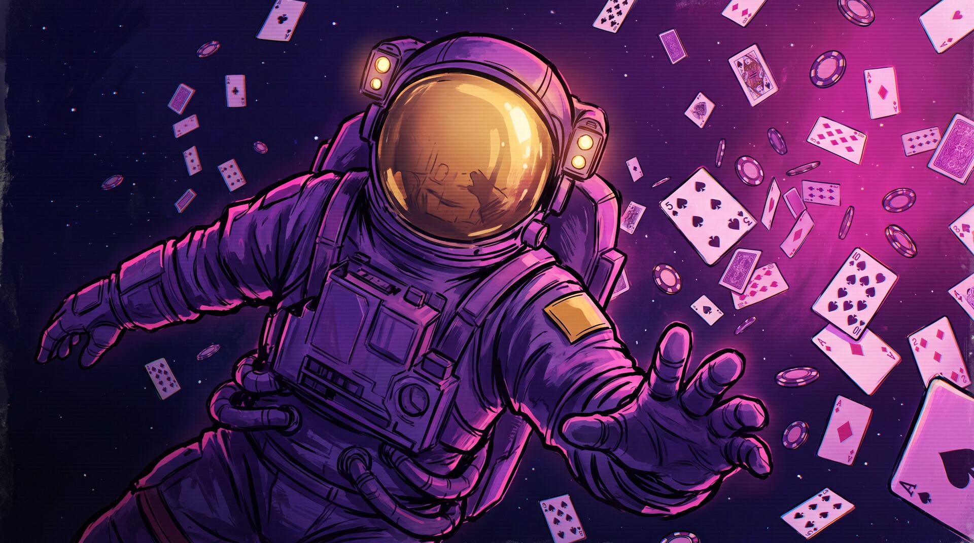 Un astronauta entre cartas y fichas